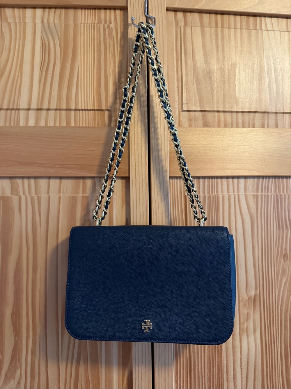 Tory Burch Navy Crossbody Chain Shoulder Bag